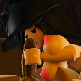 1boy 1girls 3d areolae balls breasts brunette_(brunetterr34) brunetterr34 female ktrr34 male nipples penis roblox robloxian rr34builder tagme