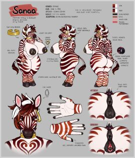 5_fingers animal_genitalia animal_pussy anthro anus areola ass big_ass big_breasts big_butt biped breasts clitoral_winking clitoris color_swatch english_text equid equine equine_anus equine_genitalia equine_pussy female fingers fralea genitals hi_res hooves jewelry mammal mane model_sheet nipple_piercing nipples piercing pussy sanaa_(zwerewolf) solo tail tail_tuft text thick_thighs tuft zebra