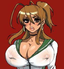 2024 alternate_version_available big_breasts big_eyelashes big_lips bimbo bimbofication breasts colored_skin eyelashes female highschool_of_the_dead huge_breasts jay-marvel large_breasts light-skinned_female light_skin portrait rei_miyamoto sketch solo solo_female