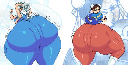 2girls ass capcom chun-li clapping_cheeks crossover eastern_and_western_character fat_ass female huge_ass marvel marvel_comics marvel_vs._capcom rita_wayword smib spiral_(marvel) street_fighter twerking twerkoff x-men x-men_vs._street_fighter