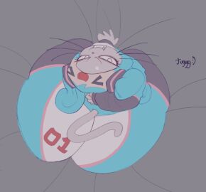 :3 anthro artist_name ass big_butt bird's-eye_view black_nose clothing crossdressing crossdressing_male cute_fangs domestic_cat eyelashes fangs felid feline felis femboy fur gay gay_anal gay_male gay_sex grey_background hatsune_miku high-angle_view homosexual homosexual_male homosexual_sex huge_butt huge_hips kneeling long_tail long_whiskers looking_at_viewer looking_up male mammal onesie open_mouth open_smile signature simple_background sitting smile tail teeth text thick_thighs tika_(tuggg) tuggg vocaloid whiskers white_body white_fur white_tail wide_hips