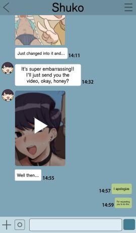 1boy 1girls blush blush_lines chat_log cheating choker comic_page cuckold ear_piercing english_text female highres komi-san_wa_komyushou_desu komi_shuuko kunaboto light-skinned_female light-skinned_male light_skin male mature_female milf netorare netorase ntr purple_eyes purple_hair tagme text text_message translated