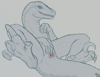 aesyr animal_genitalia bedroom_eyes blue_(jurassic_world) claws cloaca dinosaur dromaeosaurid female feral gaping gaping_cloaca genitals half-closed_eyes horizontal_cloaca inviting jurassic_park_(franchise) jurassic_world looking_at_viewer lying masturbation narrowed_eyes on_back presenting presenting_cloaca pupils reptile scalie seductive sharp_teeth slit smile solo spread_cloaca spread_legs spreading teeth theropod universal_studios velociraptor