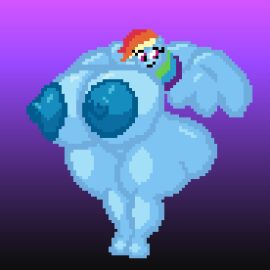 animated ass big_ass big_breasts breasts curvaceous curvy curvy_body curvy_female curvy_figure fatty female huge_ass huge_breasts my_little_pony nipples oversized_breasts overweight_female pixel_animation pixel_art rainbow_dash_(mlp) the_inclined_trunk thick_ass thick_thighs thighs voluptuous voluptuous_female waist_not_visible
