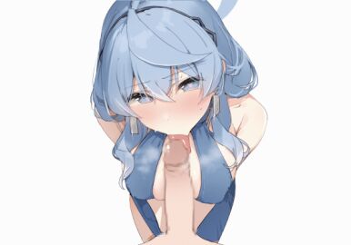 1boy ako_(blue_archive) ako_(dress)_(blue_archive) alreadyusedpai animated bare_shoulders blue_archive blue_dress blue_eyes blue_hair blue_halo blush breasts censored dress erection evening_gown fellatio female halo heart heart-shaped_pupils large_breasts licking licking_penis looking_at_viewer looping_animation male official_alternate_costume oral penis penis_on_tongue plunging_neckline pov sideless_dress simple_background sleeveless sleeveless_dress solo_focus straight symbol-shaped_pupils tongue tongue_out