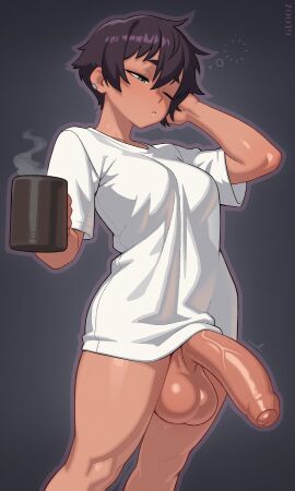 1futa breasts dark-skinned_futa dark_skin dick dickgirl fat_cock female foreskin futa_only futanari glooz huge_cock intersex large_penis partially_clothed penis penis_out short_hair tagme thick thick_penis tomboy uncircumcised uncircumcised_penis