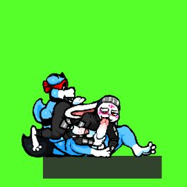 animated big_penis furry gay joe_(oh_so_hero!) male masturbating_during_fellatio masturbation oh_so_hero! oral oral_sex penis yaoi