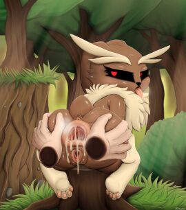 1boy 1girls after_anal after_sex alternate_version_available anthro anus ass big_ass big_butt black_sclera cum cum_in_ass cum_in_pussy cum_inside curvaceous curvy curvy_figure despairchanpu disembodied_hand disembodied_hands female furry game_freak gaping_anus huge_ass lagomorph looking_back lopunny male nintendo nude pleasure_face pokemon pokemon_(species) puffy_anus pussy red_eyes spread_anus spread_ass spread_pussy spreading tagme thick_thighs tongue tongue_out