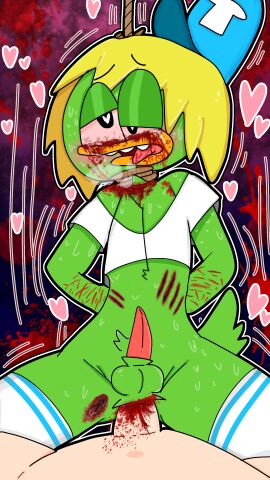 1boy abstract_background absurd_res ahe_gao anal anal_sex anatid animal_penis anseriform anthro asphyxiation avian bird bird_boy bleeding bleeding_eyes bleeding_from_anus bleeding_from_mouth blood_on_face blood_splatter blood_stain blush bottomless breadwinners cartoony corpse cowgirl_position death digital_media_(artwork) duck female femboy fur furry furry_male furry_only furry_tail gay gore gore_focus green_body green_fur green_skin guro hi_res highres human human_on_anthro intercourse knot male male_death male_focus male_guro male_only male_ryona necrophilia nickelodeon noose open_mouth penis scratch_marks scratches solo_focus suicide svenniehoek swaysway sweat thick_thighs tongue tongue_out toony what wounded yaoi