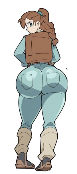 asian asian_female ass bbw bottom_heavy curvy curvy_hips fat_ass female girl_scout hip_dips housewife original_character plump_ass posing posing_for_the_viewer solo_focus viewed_from_behind