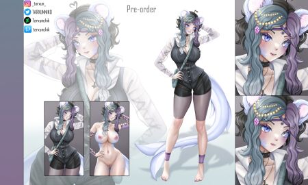 accessory adoptable anime anime_girl anime_style bag bare_breasts bare_legs barefoot big_breasts black_hair blue_eyes blue_hair breasts character_profile character_sheet collar commission commission_art female fish fish_tail foot_fetish legs legwear medium_hair monster_girl mouse mouse_ears mouse_girl nail_polish neko nude nude_female pirate pirate_girl purple_hair pussy pussy_lips shark_tail short_hair shorts tail tarxunniko white_eyes