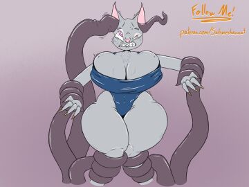 acne alternate_version_at_source alternate_version_available anthro anthro_penetrated bat big_breasts big_thighs braces breasts digital_drawing_(artwork) digital_media_(artwork) dubcon dubious_consent ear_fuck ear_penetration ears_up female female_focus female_penetrated fur furry grey_fur hi_res high_resolution highres mindfuck motion_lines patreon patreon_url patreon_username pink_eyes procreate_(software) skull_flossing skull_fucking swimsuit swimwear tentacle tentacle_penetration tentacle_sex thick thick_legs thick_thighs thighs