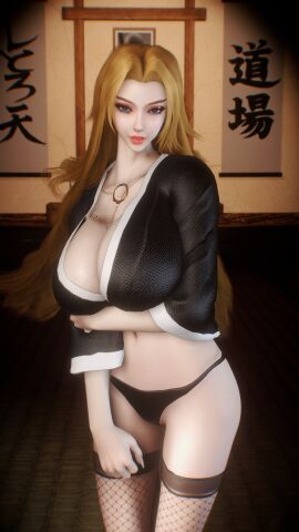 1girls 3d 4k asian asian_female beauty_mark belly belly_button between_breasts big_breasts big_lips bleach blue_eyes breasts breasts_bigger_than_head busty busty_female center_opening chromatic_aberration clothed clothing crashbanditkut curvaceous curvaceous_female curvaceous_figure curvy curvy_female depth_of_field dojo eyebrows eyelashes eyeliner eyeshadow female female_focus fishnet_stockings fishnets hair hi_res high_resolution highres huge_breasts human japanese japanese_clothes japanese_text light-skinned_female light_skin lips lipstick long_eyelashes long_hair looking_at_viewer makeup mascara matsumoto_rangiku mole_under_mouth navel necklace open_clothes orange_hair pale-skinned_female pale_skin panties raised_eyebrows smile smiling smiling_at_viewer solo solo_female solo_focus stockings virt-a-mate virtamate