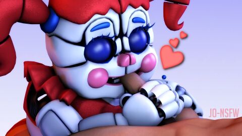 1boy 1girls 3d animatronic baby_(fnafsl) blowjob circus_baby circus_baby_(fnaf) circus_baby_(original) closed_eyes fellatio female five_nights_at_freddy's five_nights_at_freddy's:_sister_location full_color male oral red_hair robot robot_girl robot_humanoid somethingshrimpii straight twintails