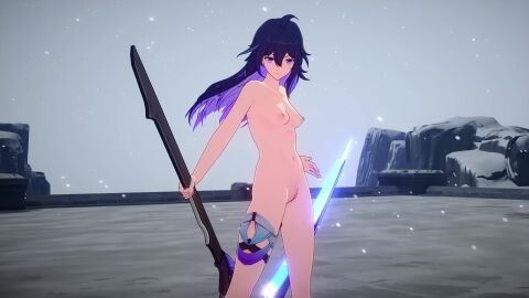 (honkai: (series) 1girls 3d female honkai honkai: long_hair medium_breasts nipples nude nude_female rail rail) seele star tagme uncensored video