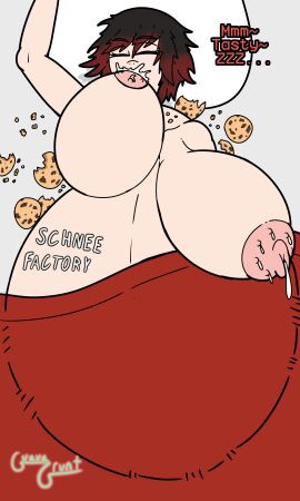 1girls 2d areolae bed bedroom belly_overhang big_belly big_breasts black_hair blanket blanket_covering breasts closed_eyes cookie cookies covered_in_crumbs covered_in_milk crumbs dialogue drinking_milk english_text female female_focus female_only food food_fetish food_play guavagrunt huge_breasts hyper_belly hyper_pregnancy lactating lactating_in_mouth lactating_nipples lactation light-skinned_female light_skin milk nude nude_female pillow pink_nipples pregnant pregnant_belly pregnant_female red_hair ruby_rose rwby self_breast_sucking short_hair sleep sleeping solo speech sucking_nipples super_breasts text two-tone_hair writing writing_on_body