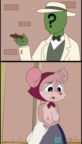 anon anonymous_artist anthro big_breasts big_ears blackmail bodily_fluids breasts brown_body brown_fur clothing crying duo family_guy female fur hi_res human imminent_rape imminent_sex male male/female mammal mother_(lore) mouse murid murine nipples parent_(lore) rodent sad tears underwear undressing