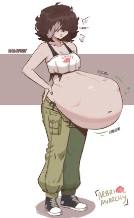 alternative_version arbrianarchy big_belly burp english_text oc original_character prey_outline prey_shaped_bulge same_size_vore vore vore_belly