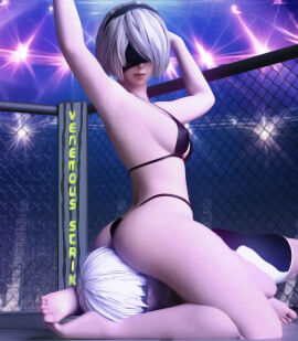 1boy 1girls 2023 3d android android_boy android_girl ass bikini black_bikini breasts dominant dominant_female domination efudeea face_sitting facesitting female femdom light-skinned_female light-skinned_male light_skin male mixed_wrestling nier nier:_automata nier_(series) public robot robot_boy robot_girl robot_humanoid shirtless shirtless_male short_hair sideboob strong_female stronger_female submissive submissive_male topless topless_male video_game_character weak_male yorha_2b yorha_9s