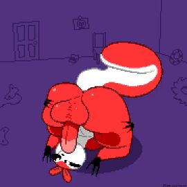 anal anthro anthro_penetrated autofellatio big_ass caught caught_in_the_act chikn_nuggit chikn_nuggit_(chikn_nuggit) furry gay hawt_saus_(chikn_nuggit) inflation mating_press missionary_position oral tagme toilet_man video yaoi