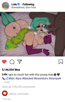 1boy 1girls 2025 ass ass_focus bed bedroom bedroom_sex beta_safe blacked brawl_stars cum cum_drip cum_on_ass cum_on_body cum_on_face dark-skinned_male dark_skin edit english english_text female gloves green_hair instagram interracial latina latina_milf laying_down laying_on_bed laying_on_stomach light-skinned_female light_skin lola_(brawl_stars) looking_at_viewer male mature mature_female milf qos qos_tattoo queen_of_spades queen_of_spades_symbol queen_of_spades_tattoo steam steaming_body steamy stockings straight supercell tattoo tattoo_on_butt text thick_ass thick_butt thick_hips thick_legs thick_thighs vo1ette