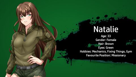 army army_girl army_uniform brown_hair brunette_hair character_sheet combat_shirt female green_eyes hand_on_hip military military_uniform natalie_(peka_35) peka_35 roxx_the_foxx shorts