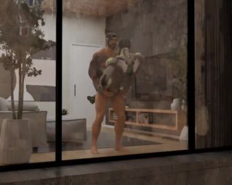 2boys anal anal_sex animated brothers exhibitionism exhibitionist frozenbound genji hanzo incest laugh laughing laughter male male/male male_only moan moaning moaning_in_pleasure overwatch panting public public_exposure public_sex sex_against_window sound tagme video window window_sex
