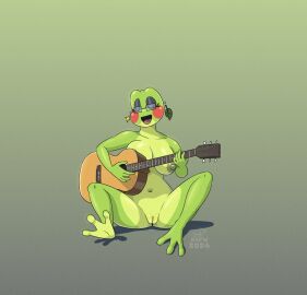 1girls amphibian breasts female frog guitar nude pussy sammfeatblueheart tagme