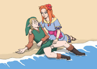 1boy 1girls balls beach bottomless bottomless_male cfnm clothed_female_nude_male female foreskin link link's_awakening male marin newsoup penis sleeping small_penis the_legend_of_zelda uncircumcised uncut young