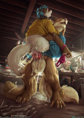 2024 absurd_res accessory american_opossum animal_genitalia animal_penis anthro anthro_on_anthro anthro_penetrated anthro_penetrating anthro_penetrating_anthro ass balls bar big_balls big_penis biped blue_hair blush bodily_fluids bottomless bottomless_anthro bottomless_female bottomless_male brown_body brown_fur canid canine canine_genitalia canine_penis claws closed_eyes clothed clothing clothing_around_one_leg collar cum cum_in_pussy cum_inside cum_on_ass cum_on_balls cum_on_butt cum_on_ground cum_on_penis daniela_idril detailed_background digital_media_(artwork) digitigrade domestic_cat ear_piercing ear_ring erection facial_markings felid feline felis female female_anthro female_penetrated fur furgonomics genital_fluids genitals group hair hairless hairless_cat head_markings hermia_idril hi_res huge_balls inside interspecies johnathan_o'cain knot male male/female male_anthro male_penetrating male_penetrating_female mammal markings marsupial mask_(marking) multicolored_body multicolored_fur mythological_canine mythological_creature mythology olivia_idril panties panties_around_one_leg panties_down partially_clothed paws penetration penile penile_penetration penis penis_in_pussy piercing pussy red_penis ring_piercing sex siamese sphynx_(cat) stand_and_carry_position standing standing_sex tail tail_accessory tan_balls tan_body tan_fur the_gentle_giant toe_claws trans_woman transfem two-tone_body two-tone_fur underwear underwear_around_one_leg underwear_down vaginal_penetration were werecanid werecanine werewolf whiskers white_body white_fur