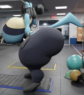 ass big_ass big_breasts breasts bubble_ass bubble_butt darkdraketom female huge_ass huge_breasts lucario pokemon pokemon_(species) thick_thighs wide_hips