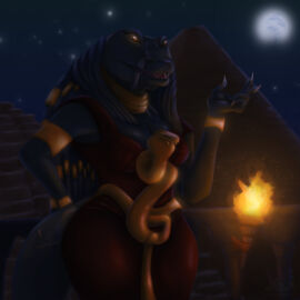 ammit ammit_(moon_knight) anthro egyptian egyptian_female egyptian_mythology female goddess marvel marvel_cinematic_universe marvel_comics moon_knight_(series) scalie solo_anthro vandclash