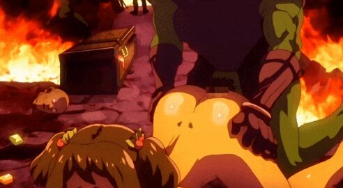 1boy 1girls age_difference animated ass ass_up female kuroinu_2_~inyoku_ni_somaru_haitoku_no_miyako futatabi~ kuroinu_~kedakaki_seijo_wa_hakudaku_ni_somaru~ male monster monster_cock monster_male monster_rape orc orc_male orc_rape penis pink_pineapple raped_by_monster sex