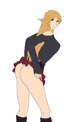 1girls ass belt blonde_female blonde_hair boots breasts exposed_ass exposed_shoulders exposing exposing_ass fangame fangame_character female flat_colors grey_eyes inviting inviting_to_sex knee_pit legs long_sleeves m2_(pokemon) m2_(pokemon_rejuvenation) melia_(pokemon_rejuvenation) mostly_clothed perky_breasts pervert_female pervert_smile pokemon pokemon_fangame pokemon_rejuvenation red_skirt shoulderless_clothing shoulderless_dress shoulderless_shirt shoulderless_topwear shoulders showing_ass skirt skirt_lift sleeves sleeves_past_wrists smile smiling_at_viewer tagme thighs