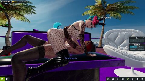 3dxchat brown-skinned_futa futa_on_futa futanari light-skinned_futa nude public sofa tagme video