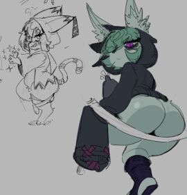 1girls ass big_ass bottomless female goonie-san league_of_legends shortstack sitting tagme tsukino_(monster_hunter_stories) vex_(league_of_legends) yordle