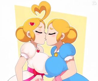animated big_breasts blonde_hair cupid_piper female kiss_mark kissing piper_(brawl_stars) tagme video