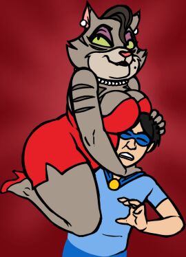 1boy 1girls 2024 5_fingers adult_swim age_difference alloy_boy anthro bare_shoulders bent_leg big_breasts biped black_claws black_eyebrows black_hair blue_bottomwear blue_cape blue_clothing blue_mask blue_pants blue_shirt blue_t-shirt blue_topwear bottomwear breasts cape cartoon_network cheek_tuft claws cleavage cleavage_overflow closed_eyes closed_smile clothed clothed_anthro clothed_female clothed_human clothed_male clothing cocktail_dress color_edit colored come_and_learn_with_pibby countershade_face countershade_fur countershading dark_claws dark_eyebrows dark_hair digital_drawing_(artwork) digital_media_(artwork) dipstick_ears domestic_cat domino_mask dress duo ear_markings ear_piercing ear_ring eyebrows eyemask eyeshadow eyewear facial_markings facial_tuft felid feline felis female female_on_human finger_claws fingers flaminhotcheatoes footwear fur fur_tuft gem green_sclera grey_body grey_breasts grey_countershading grey_ears grey_fur grey_stripes hair hand_on_another's_head hand_on_head head_markings high_heels human human_on_anthro humanoid_hands humanoid_nose interspecies jewelry leaning leaning_sideways learning_with_pibby light_body light_bottomwear light_breasts light_cape light_clothing light_dress light_ears light_footwear light_fur light_high_heels light_inner_ear light_mask light_nose light_shirt light_skin light_stripes light_t-shirt light_topwear lipstick looking_up makeup male male/female male_on_anthro mammal markings mask mature mature_anthro mature_female mature_on_young melira_(pibby) milf mole_(marking) monotone_body monotone_clothing monotone_dress monotone_footwear monotone_high_heels monotone_mask monotone_shirt monotone_shoes monotone_skin monotone_t-shirt monotone_topwear mouth_closed multicolored_ears necklace no_irises older_anthro older_female older_on_younger on_another on_partner open_mouth pants pearl_(gem) pearl_necklace piercing pink_inner_ear pink_nose plantigrade prick_ears pupils purple_eyeshadow red_background red_clothing red_dress red_footwear red_high_heels red_lipstick redout ring_piercing shirt shoes short_dress short_hair simple_background smile snout straight striped_arms striped_body striped_chest striped_face striped_fur stripes t-shirt tabby_cat teeth thick_thighs third-party_edit three-quarter_view topwear tuft white_body white_ears white_jewelry white_necklace white_nose white_skin younger_human younger_male