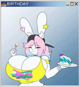 animated big_breasts breasts bust_portrait busty_male huge_breasts hyper hyper_breasts lazydreamerart male male_with_breasts peanut_butter_(theycallhimcake) skinny_waist wide_hips