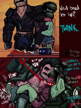 2boys afro anal anal_sex biker black_hair blush booty_shorts chocolate_and_vanilla clothed_sex collar dark-skinned_femboy dark_skin femboy fingerless_gloves fishnet_topwear fishnets garter_straps gay hair_over_eyes instant_loss_2koma interracial leash leash_and_collar leash_pull leather leather_jacket light-skinned_male light_skin male mesh_shirt motorcycle muscular muscular_male mustard_gollum original_characters pale-skinned_male pale_skin petplay plap size_difference thighhighs yaoi