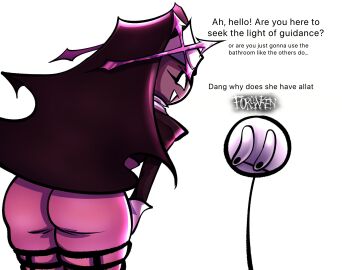 1boy 1boy1girl 1girls ass avgustskull bare_ass bending_forward bending_over dialogue english_text eyes_open eyes_popping_out female friday_night_funkin midfight_masses nun sarvente_(dokki.doodlez) stickman tagme text white_background