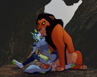 algaroo anal anal_sex animal_genitalia animal_penis anthro anthro_on_feral anthro_penetrated ass balls bodily_fluids canid canine canine_genitalia canine_penis canis cum cum_from_ass cum_in_ass cum_inside cum_on_penis cum_while_penetrated digital_media_(artwork) disney duo ejaculation erection felid feline feline_genitalia feline_penis feral feral_penetrating feral_penetrating_anthro fox fur genital_fluids genitals hi_res knot licking licking_another licking_partner lion male male/male male_penetrated male_penetrating male_penetrating_male mammal nude open_mouth pantherine penetration penile penile_spines penis scar_(the_lion_king) sex simple_background size_difference smile spread_legs spreading tail teeth the_lion_king tongue tongue_out vein veiny_penis zoophilia