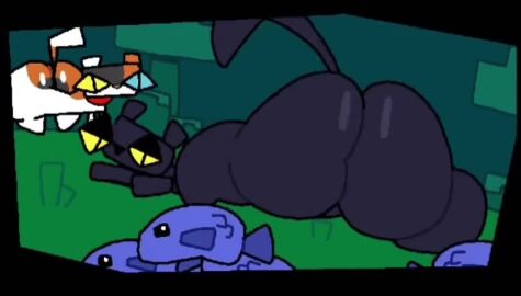 ambiguous_gender ass black_body black_fur bouncing_ass cat_ears cat_tail feline looking_at_viewer minecraft minecraft_mob superiorfox tagme thick_ass twerking video yellow_eyes