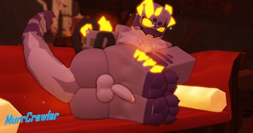 1boy 3_toes 3d anthro artist_name ass balls bioluminescence couch erection feet gootraxian kaiju_(kaiju_paradise) kaiju_paradise laying male murrcrawler raytraxian reptile roblox roblox_game robloxian self_upload showing_off soles solo solo_male tagme yellow_eyes
