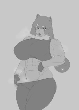 1girls abs cute cute_face female looking_at_viewer smile supersolenoid tongue tongue_out