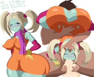 1boy 1girls age_difference aged_up ass big_ass big_nipples blowjob blowjob_face breasts cum_in_mouth cum_inside dragon_ball_daima el_bateador face_fucking female male massive_ass nipples panzy_(dragon_ball_daima) provocative shortstack