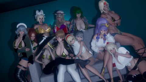 3d alice_margatroid ass bimbo bimbo_body female hong_meiling hoshiguma_yuugi huge_ass marisa_kirisame midriff motor_okaki navel patchouli_knowledge ran_yakumo reimu_hakurei sakuya_izayoi shameimaru_aya thick_thighs touhou wide_hips youmu_konpaku yuka_kazami yukari_yakumo