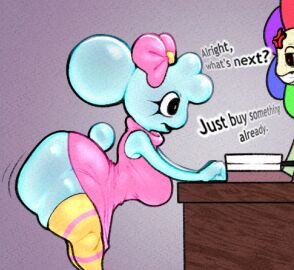 2025 anger_symbol ass bent_forward big_breasts bow breasts bubble bubble_ass bubble_butt dandy's_world dandy_(dandy's_world) dress female flora_fauna frustrated gaizo huge_ass male medical_instrument poppy_(dandy's_world) roblox tail text thick_thighs thighhighs