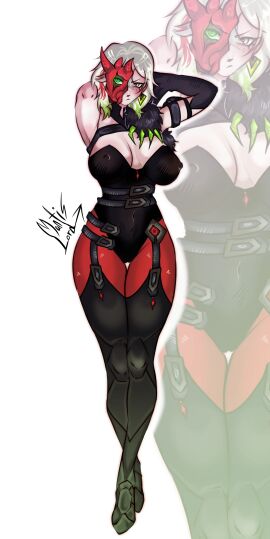 1girls astellar_diabellstar_(sinful_spoils) big_breasts breasts bunnysuit diabellstar_the_black_witch embarrassed female female_focus female_only mantislord sinful_spoils_(yu-gi-oh!) tagme yu-gi-oh!