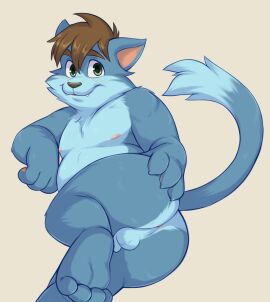 2024 anthro anus ass backsack balls ballsack big_ass big_butt black_nose blue_body blue_fur brown_hair closed_smile dandi domestic_cat elmotus facial_tuft fangs feet felid feline felis flaccid fur gay gay_male genitals green_eyes hair hand_on_ass hand_on_butt hand_on_own_butt hi_res long_tail looking_at_viewer lying male mammal mouth_closed nipples nude on_side penis perineum pink_nipples pinup pose prick_ears short_hair simple_background slightly_chubby small_penis smile soles solo tail tan_background teeth toes tuft yaoi